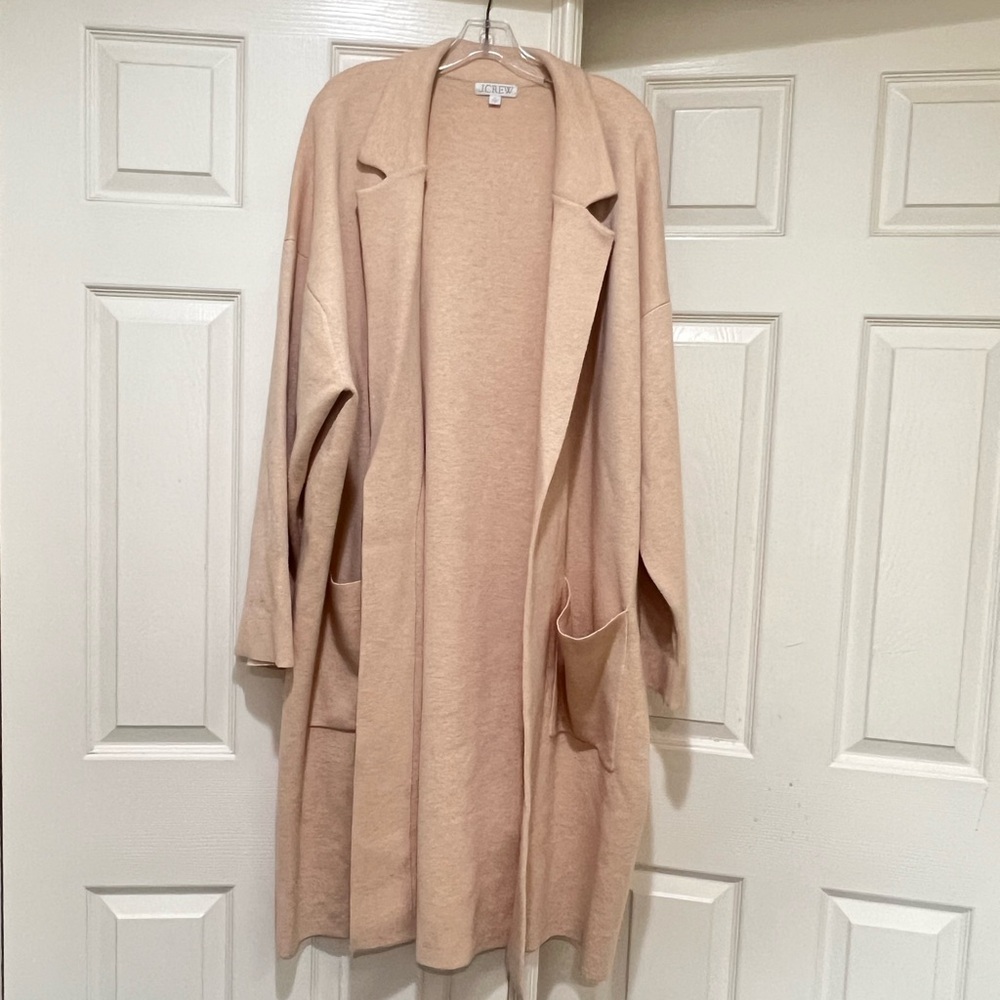 J.Crew Ella in Heather Pale Pink Open-Front Sweater Blazer Cardigan Size 3XL